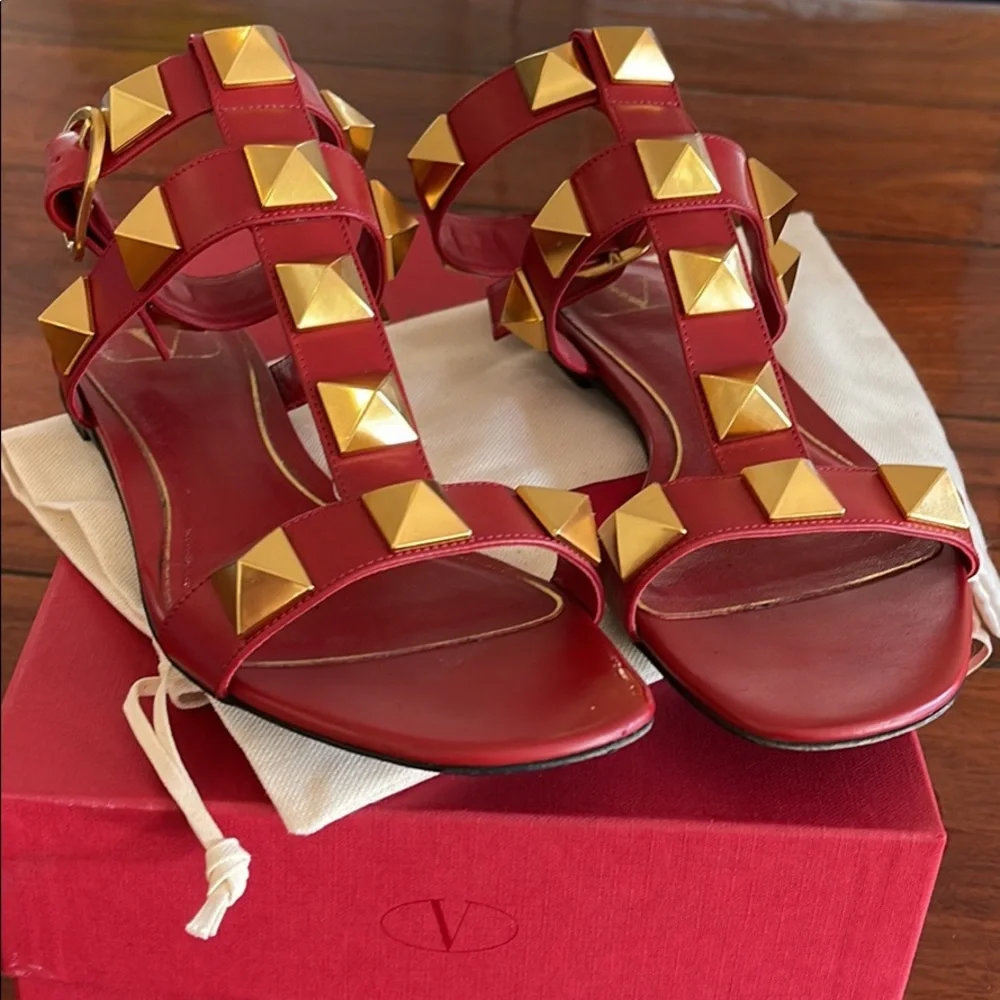 Red Valentino Rock Stud Sandals size Eu 37 worn on 3 times.. - Picture 5 of 10